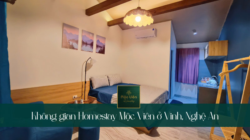 Mộc Vi&ecirc;n Homestay Vinh Nghệ An kh&ocirc;ng gian y&ecirc;n b&igrave;nh
